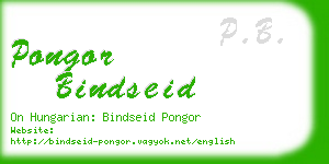 pongor bindseid business card